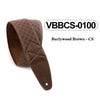 D&A Guitar Gear Pro Quilted Leather Guitar Strap, Burlywood Brown w/Cream Stitch (VBBCS-0100)