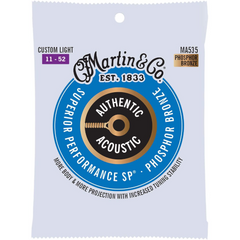 Martin Guitar MA535 Authentic Acoustic Custom Light Guitar Strings, 92/8 Phosphor Bronze